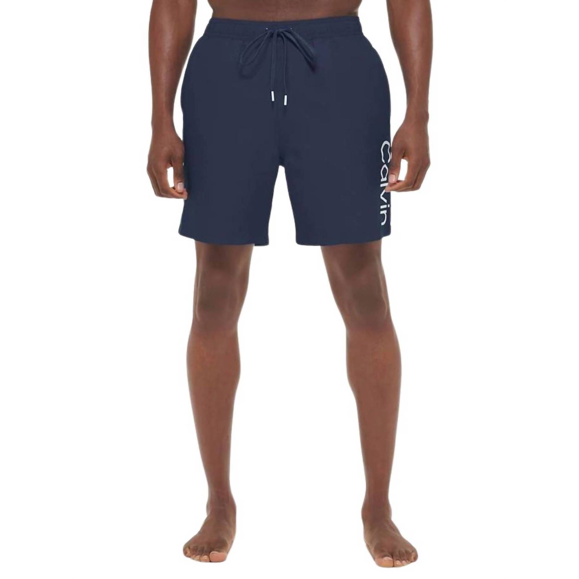 New Calvin Klein Mens Swim Trunk In Navy